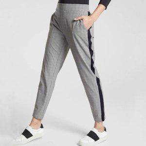 Athleta Brooklyn Plaid Ankle Pants Side Stripe 4P Petite